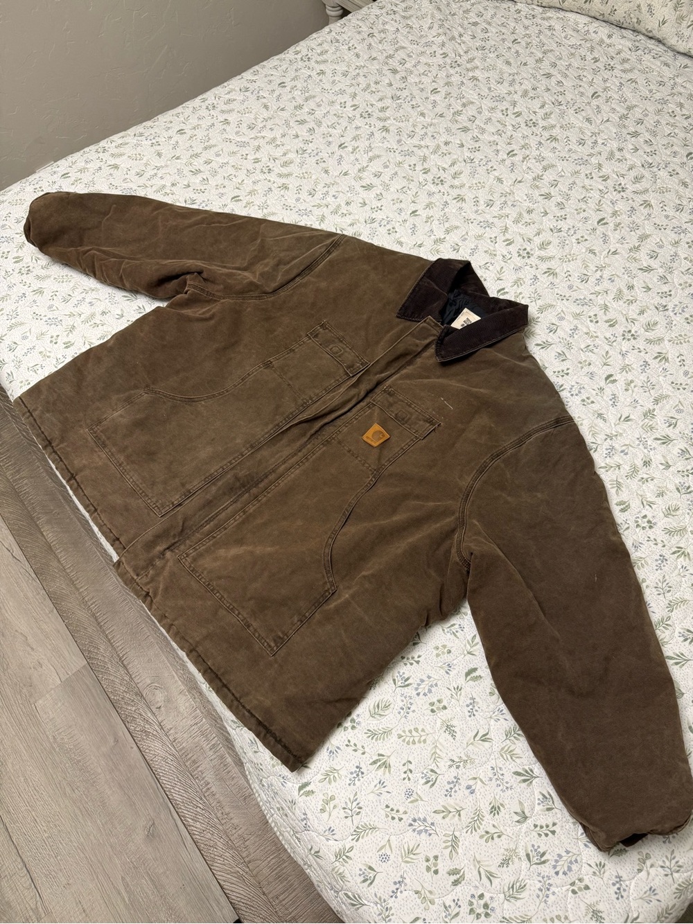 Vintage Carhartt C26 Jacket Brown Duck Canvas Coat Quilt Lined Work Size 5XL